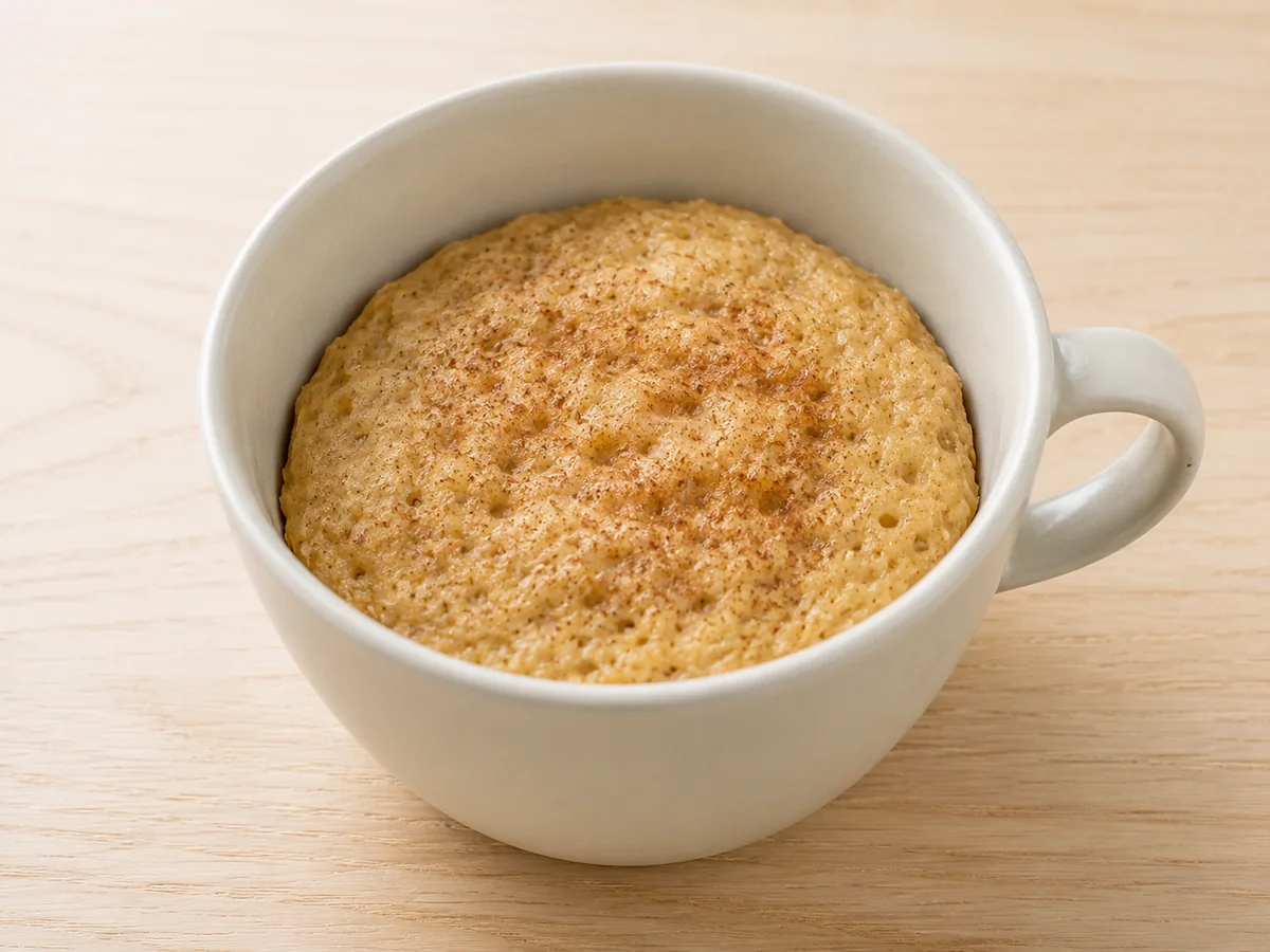Bolinho de banana e aveia feito na caneca