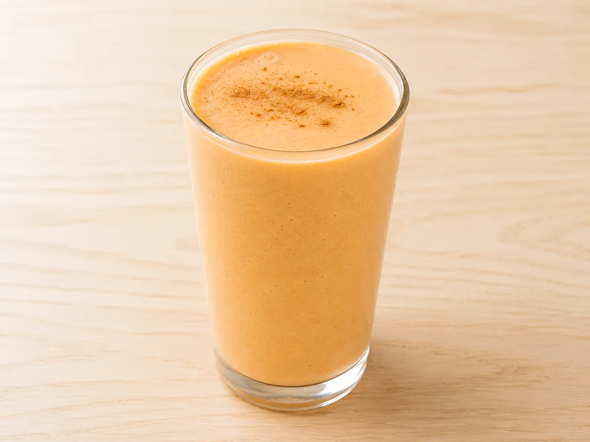 Copo de vitamina cremosa de mamão com canela
