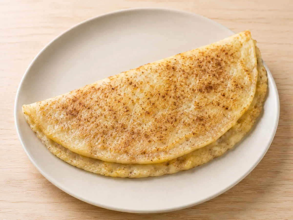 Crepioca doce de banana com canela na frigideira