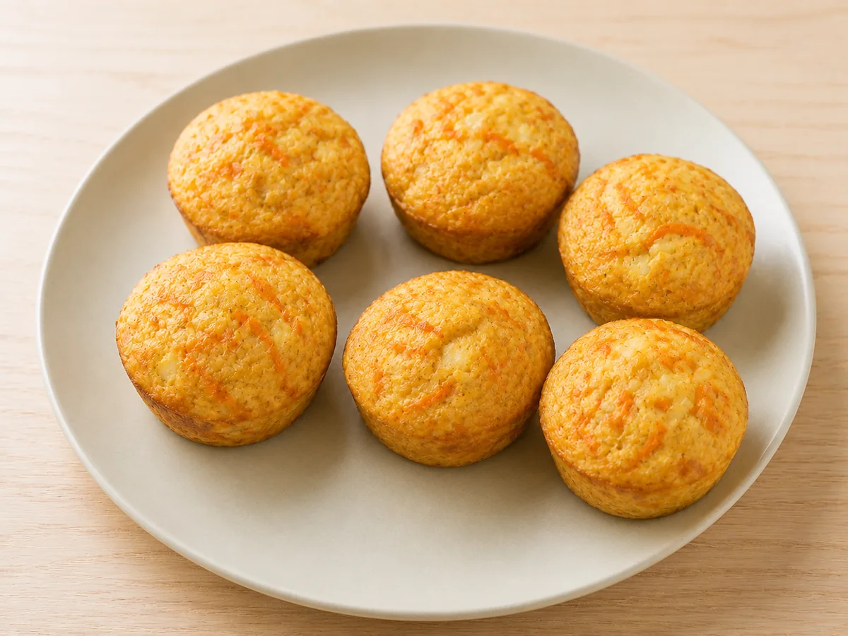 Muffins salgados de aveia com cenoura ralada e queijo